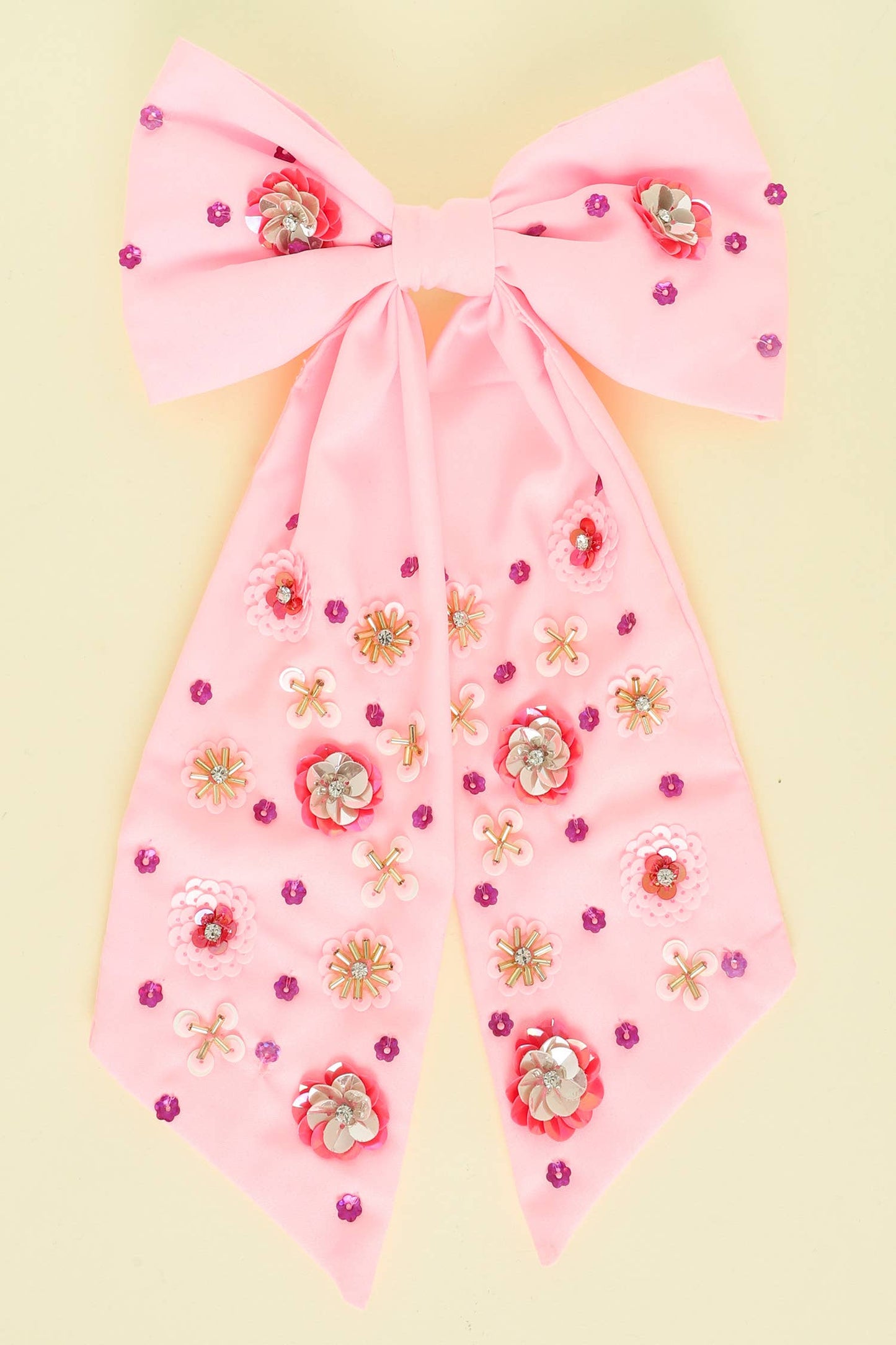 Jeweled Flower Bow Barrette Hair Clip