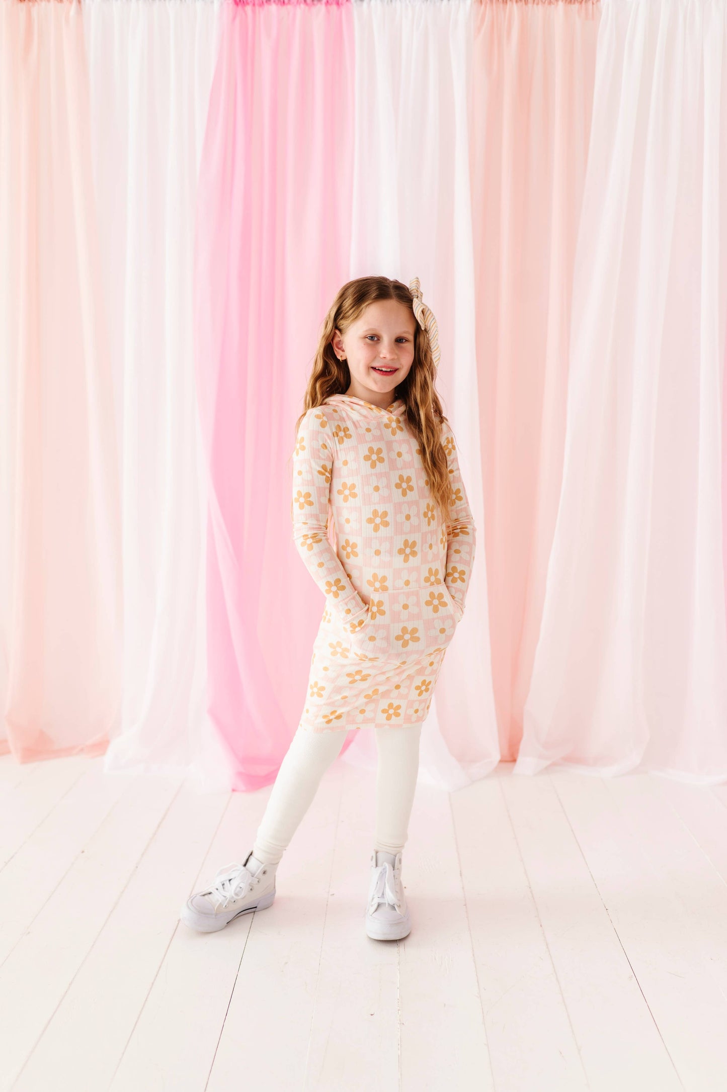 Daisies | Ribbed Hoodie Dress