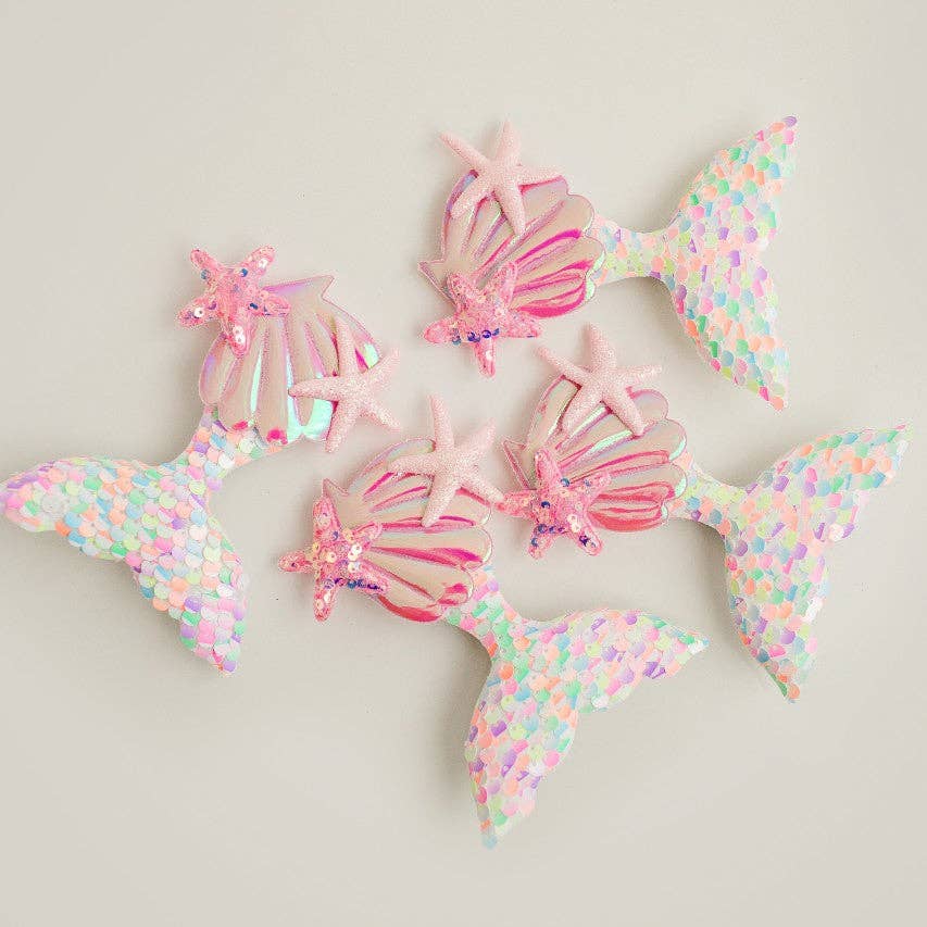 Sequin Hair Clip - Pink Mermaid Tail
