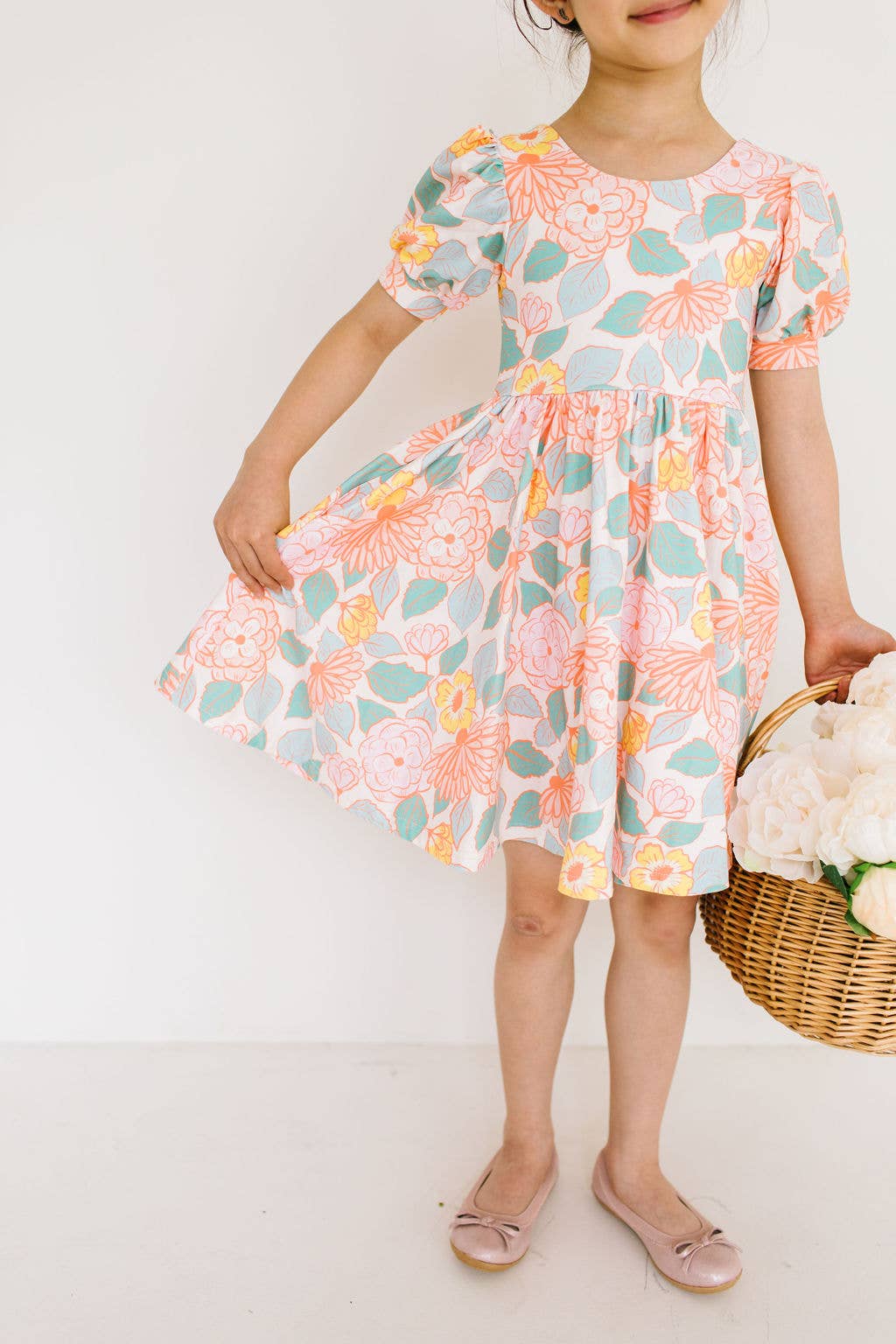 Puff Twirl in Soft Floral | Girls Spring Clothing
