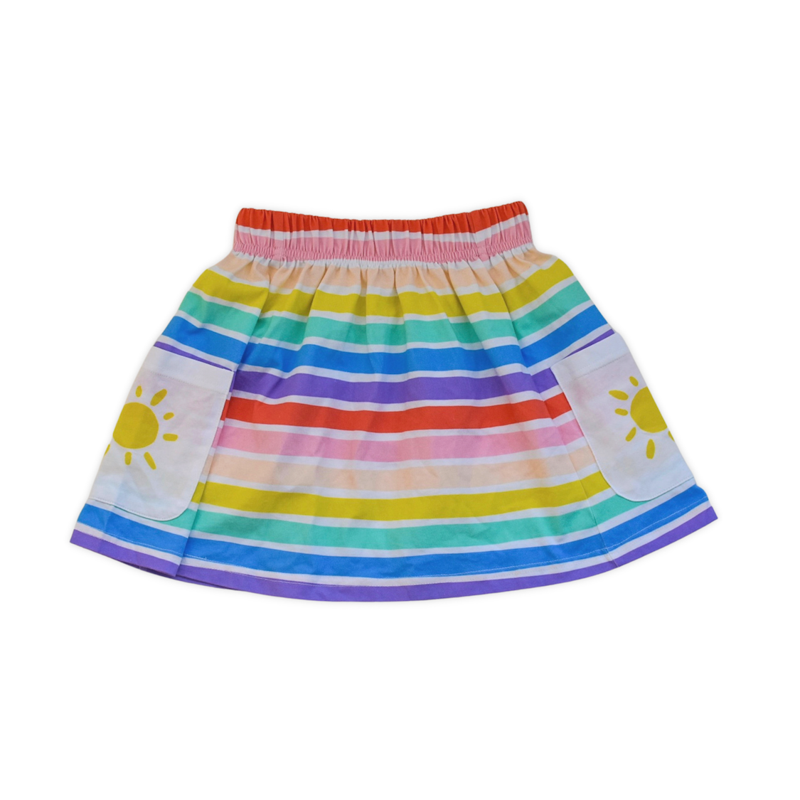 Rainbow Stripe Girls Pocket Skirt, Toddler Girl Skirt, Trendy kids' wear