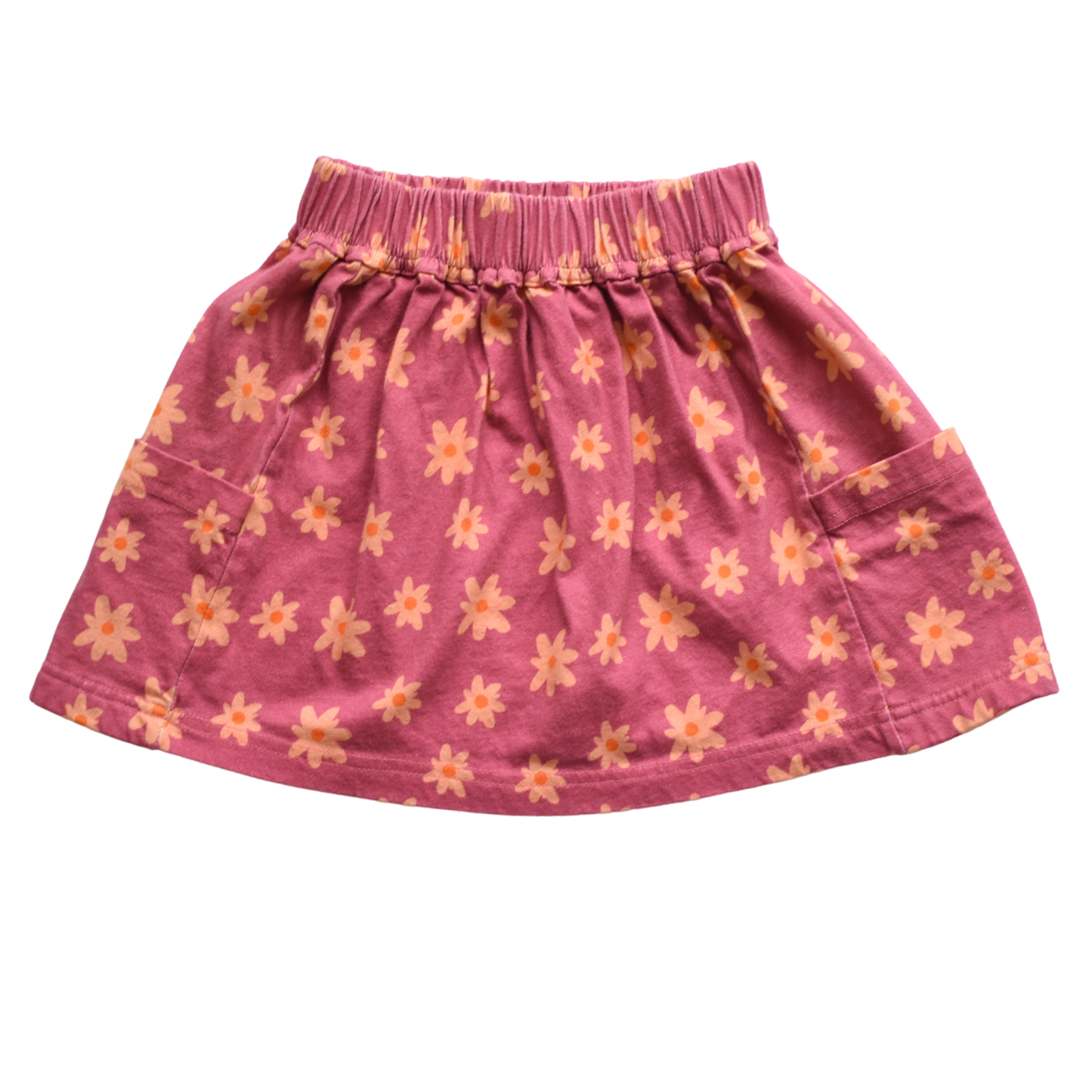Girls Pocket Skirt, Fall Retro Floral Girls Clothes, Toddler Girl Clothes, Colorful Kids Clothes
