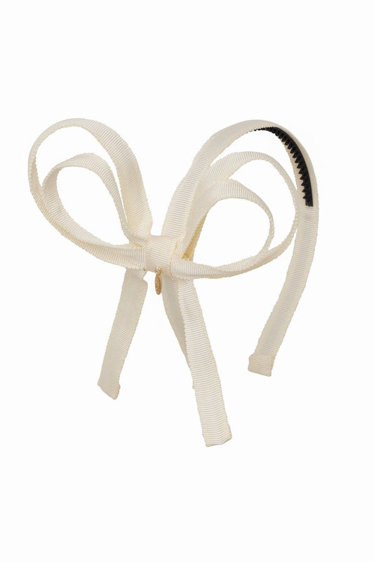 Orchid Butterfly Bow Headband - Ivory