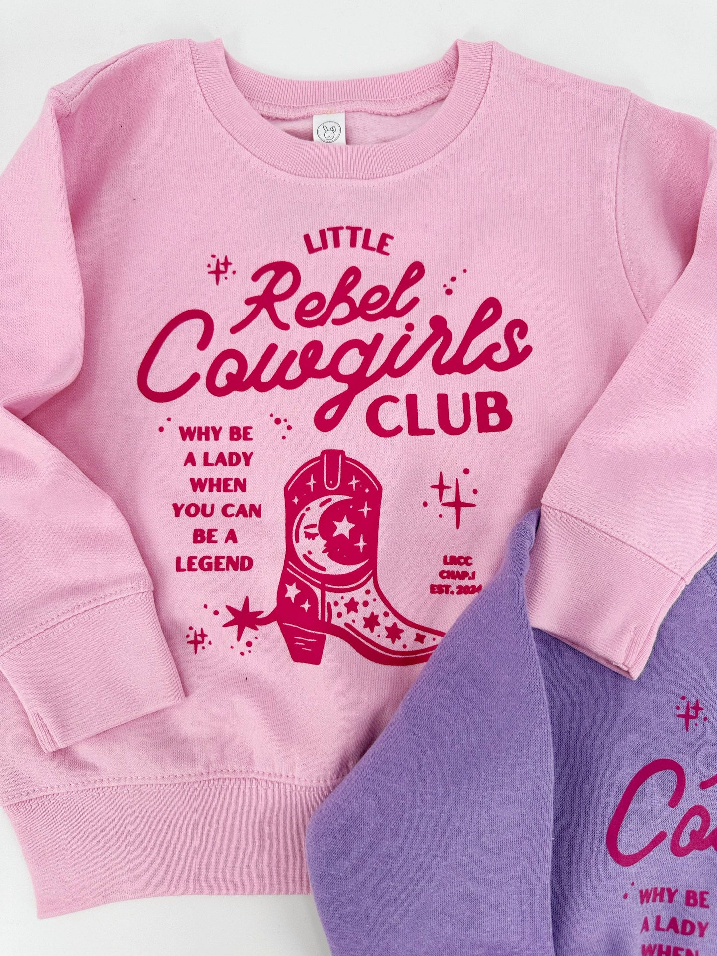 Cowgirl Sweatshirt, Pink Western Shirt for girl, purple boot