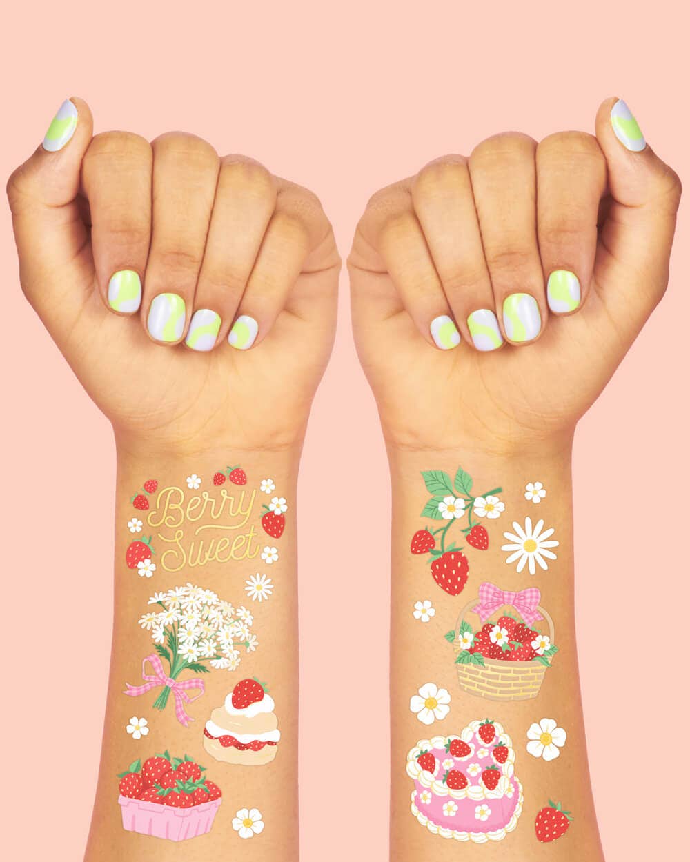 Strawberry Sweet Fruit Birthday Party Tattoos, Summer Picnic