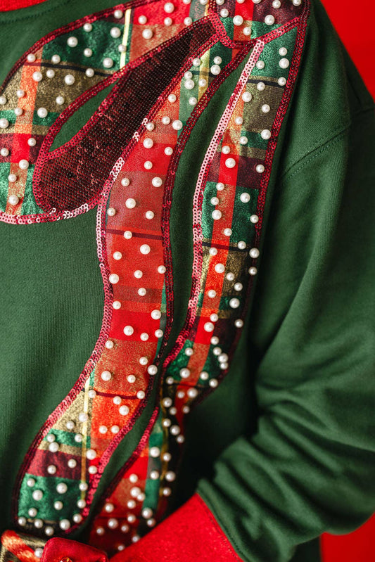 BC Green Holiday Plaid Bow Sweatshirt PRE-ORDER (Est Ship 11/21)