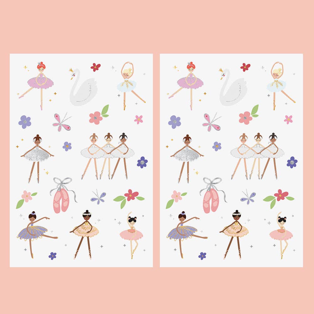 Ballerina kids temporary tattoo pack