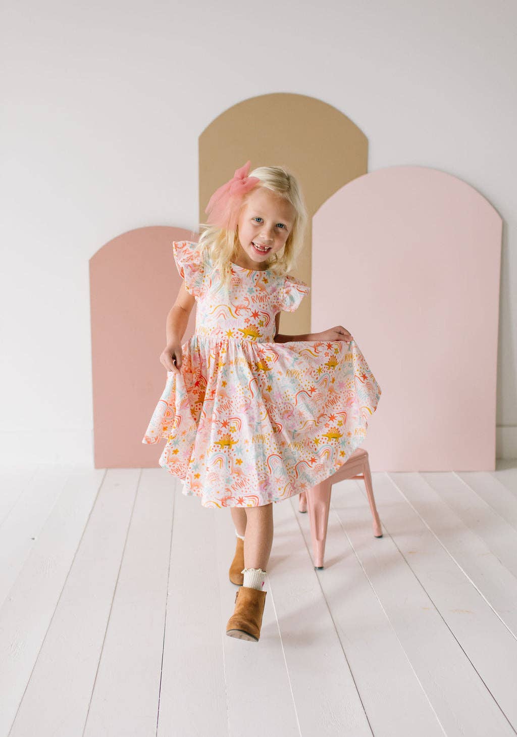Olivia Twirl Dress in Dreamy Dino
