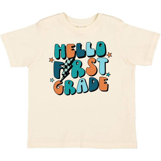Hello First Grade Short Sleeve T-Shirt - Back to School Kids