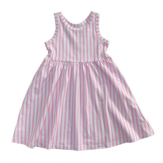 Pink Stripe Bamboo Twirl Dress