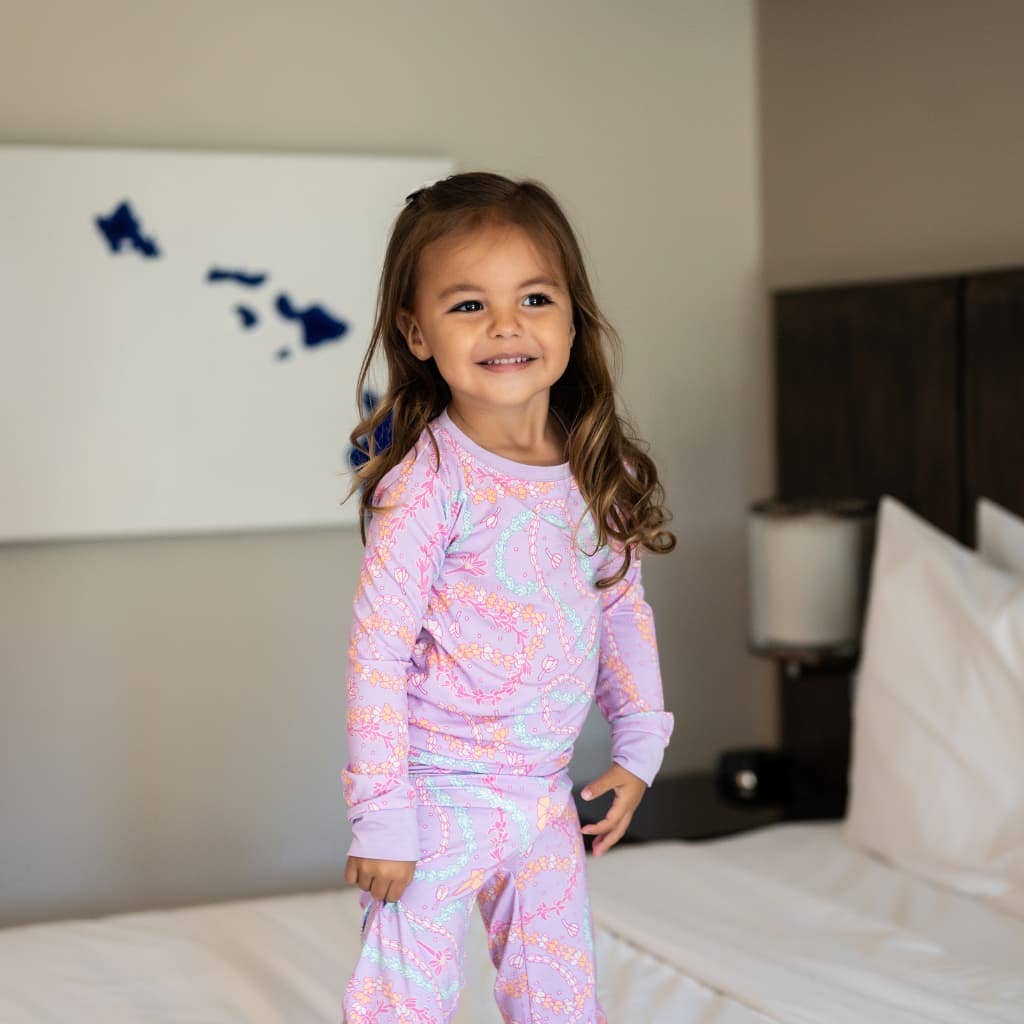 Lei Day Kids Long Bamboo Pajamas