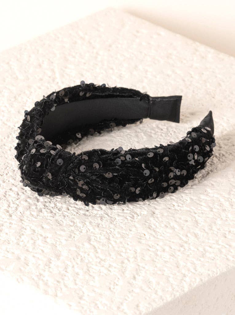 KNOTTED SEQUINS HEADBAND