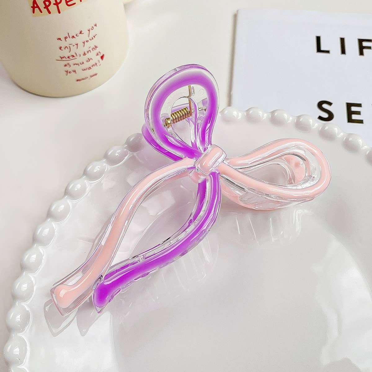Colorful butterfly hairbow hair clip claw