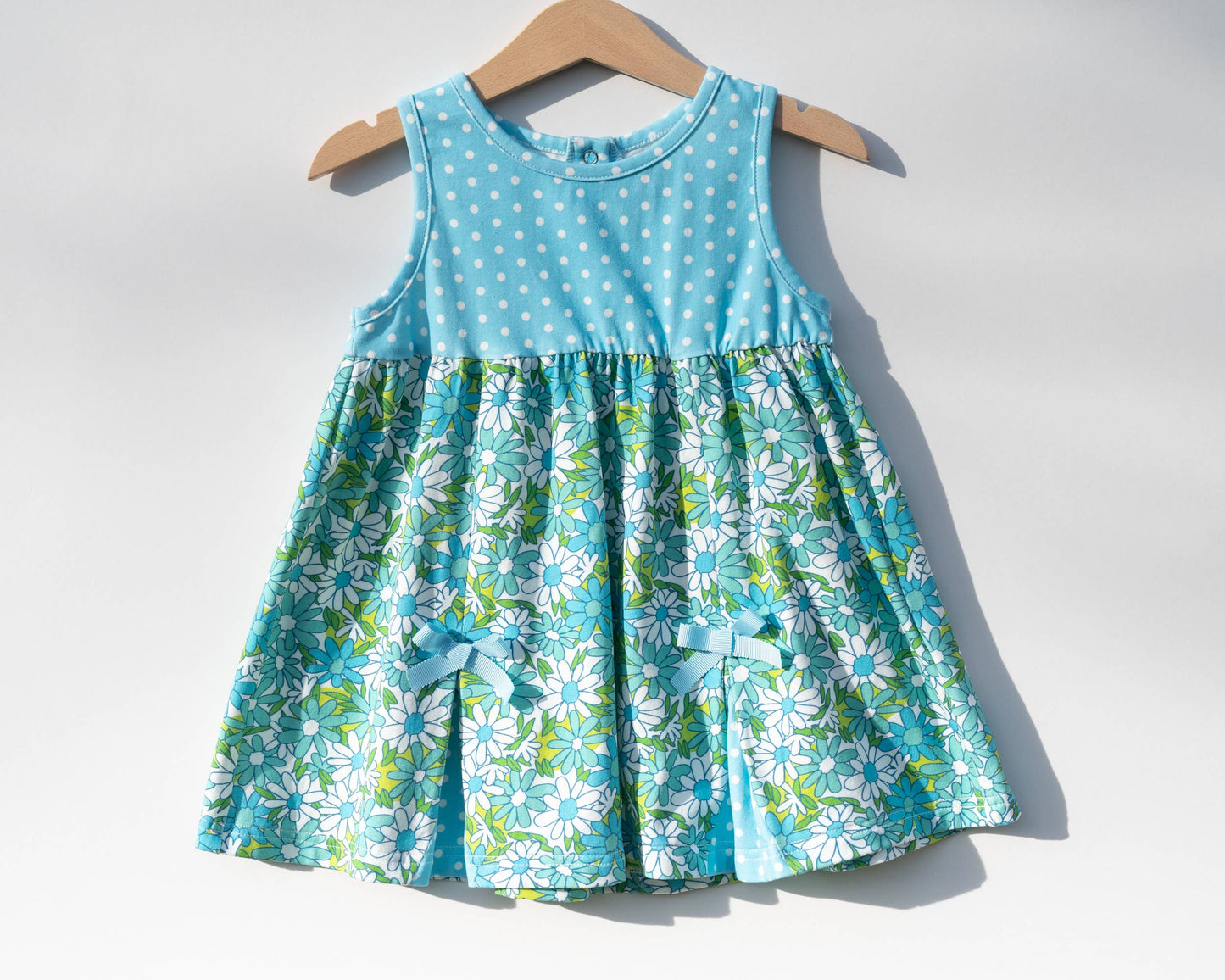 Blue Flower & Polka Dot Dress