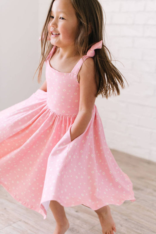 Valerie Dress in Pink Petals | Pocket Twirl Dress