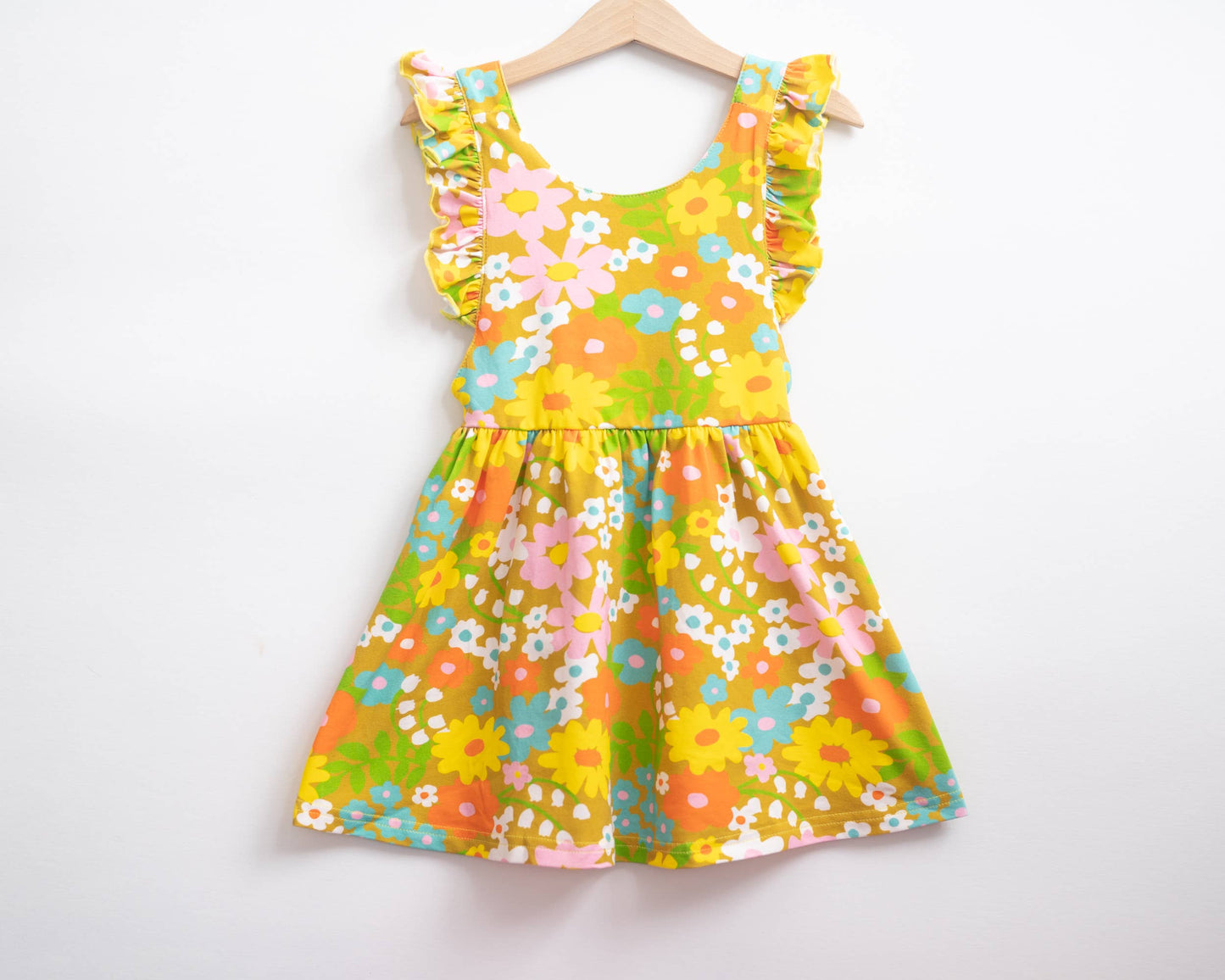 Sixties Summer Floral Pinafore Girl's Dress