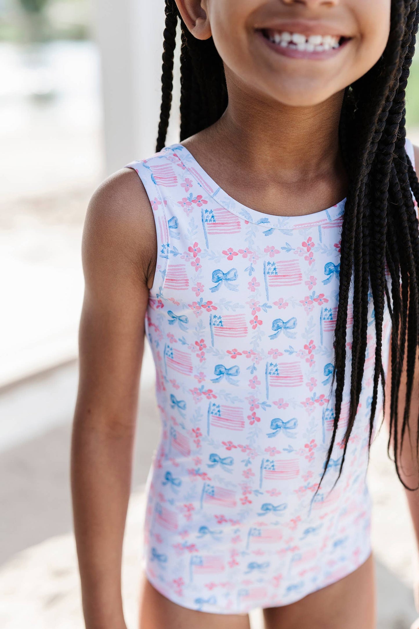 Lucy Swim in Patriotic Flags | UPF 50 | 4th of July