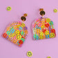 Rainbow Smiley Face Resin Earrings