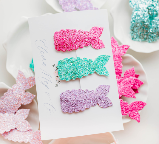 Mermaid Snap Clip - Sparkly Candy Colors
