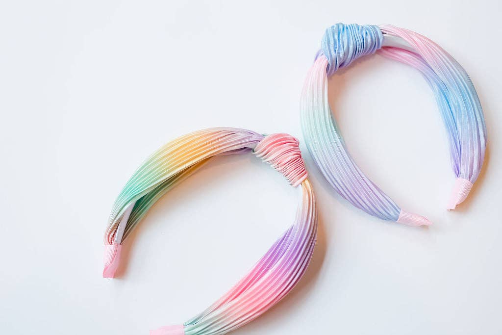 Pleated Ombre Knot Headband - Mermaid