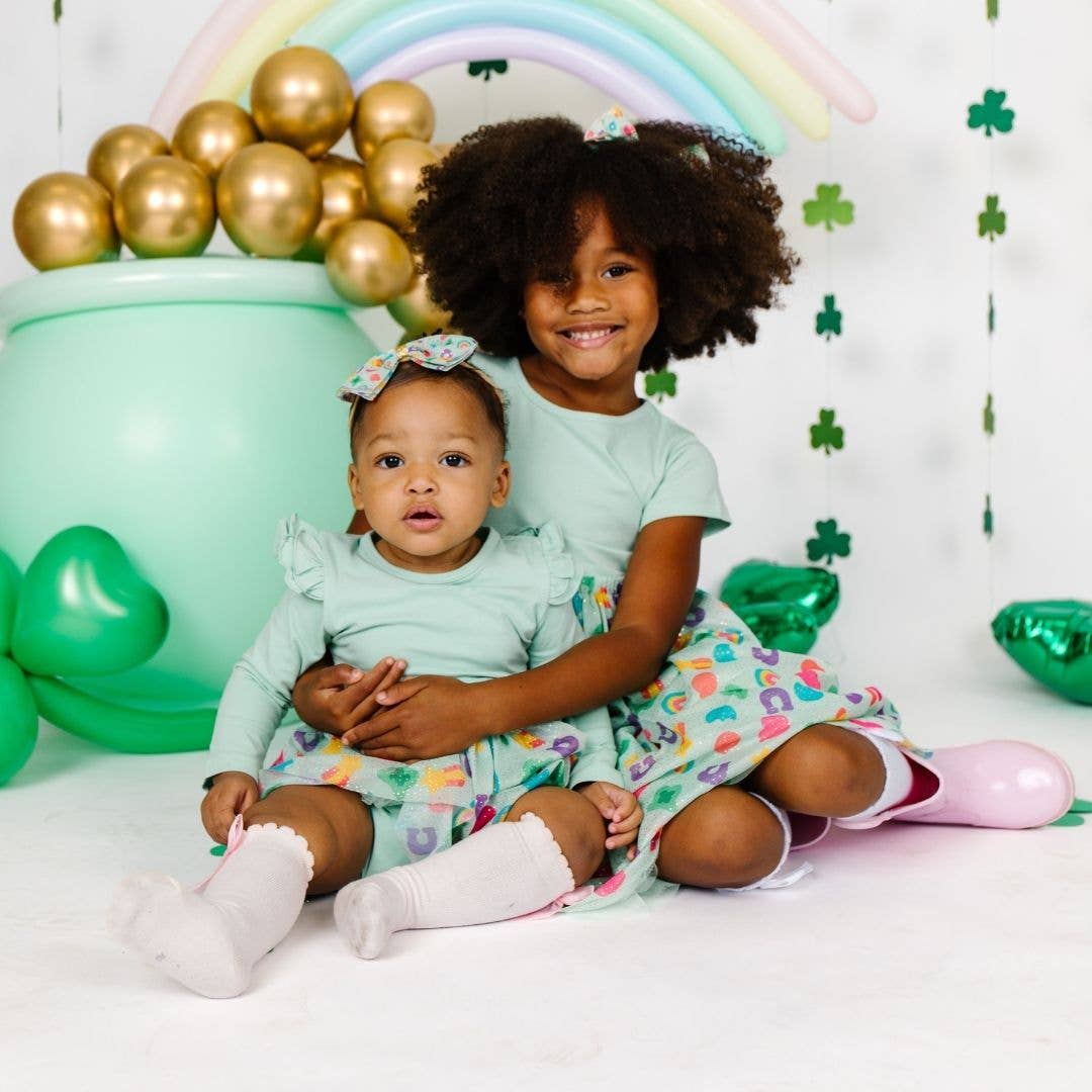 Lucky Charm St. Patrick's Day Long Sleeve Tutu Bodysuit