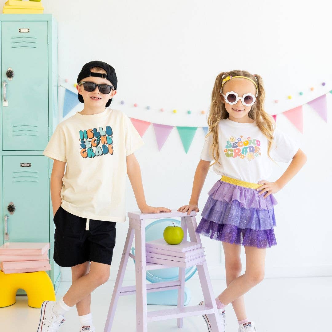 Hello Second Grade Short Sleeve T-Shirt -Back to School Kids