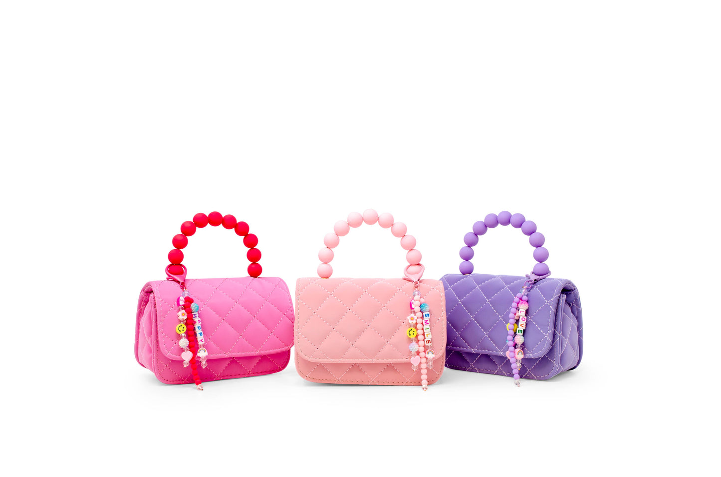 Pearl Handle Message Charm Bag