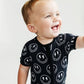 Baby Bamboo Shorty Romper | Electric Smiley