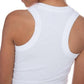 Ribbed Modal Cropped Racerback Tank - White