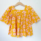 Retro Mustard Bell Sleeve Top Two Groovy Birthday Top