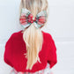 Christmas Plaid Tulle Bow Clip - Kids Holiday Hair Clip
