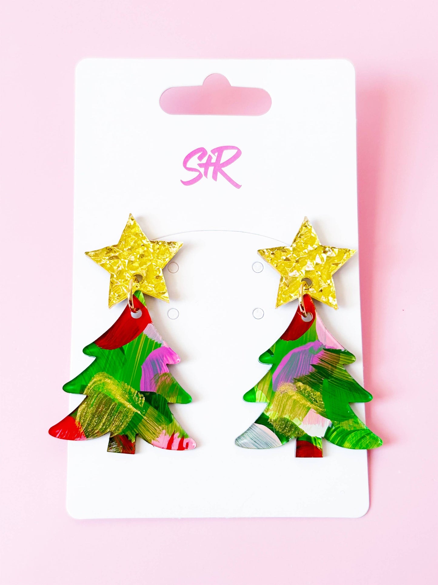 Hand-Painted Acrylic Holiday Art Christmas Tree