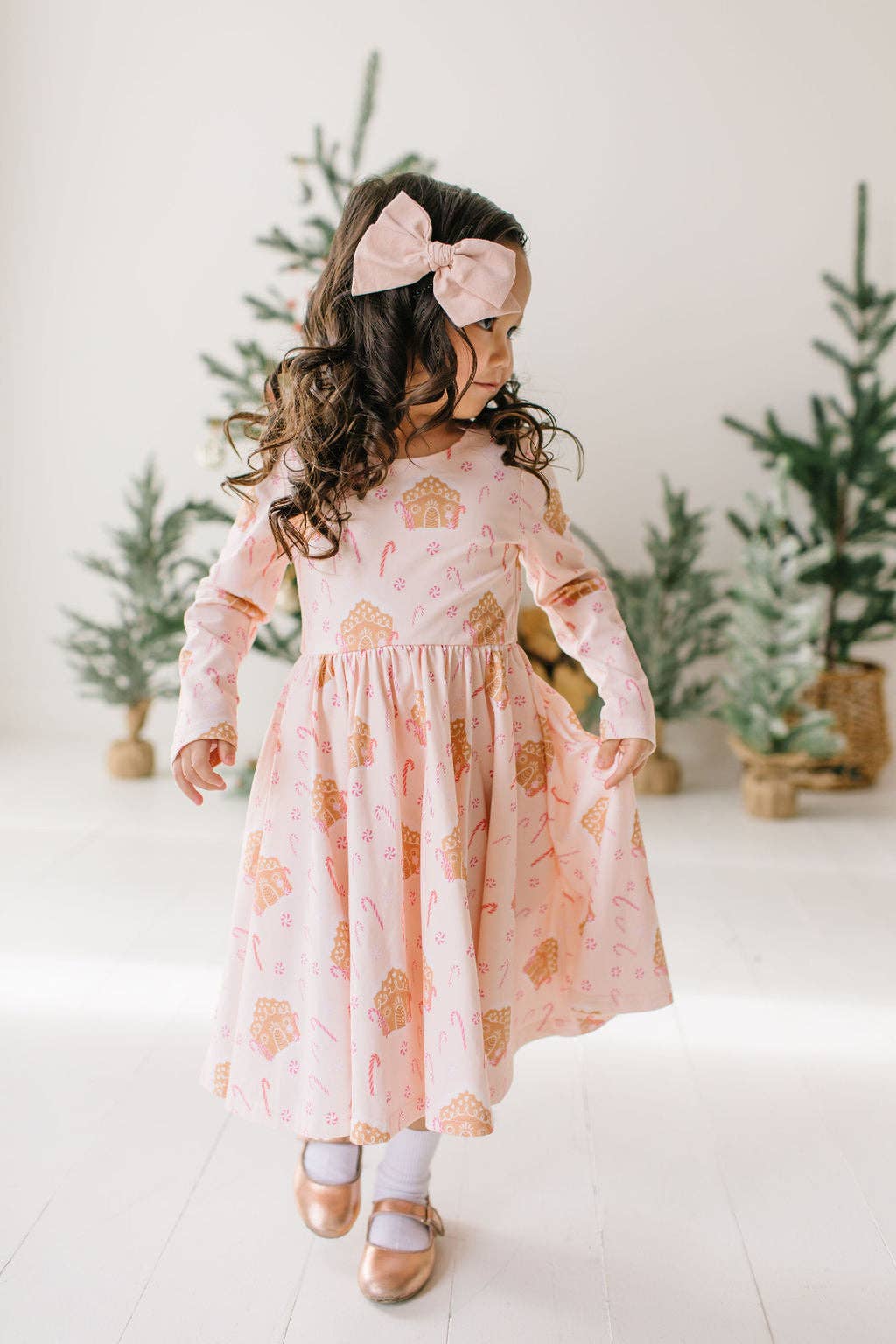 Gwendolyn Dress in Gingerbread | girls Christmas Dress