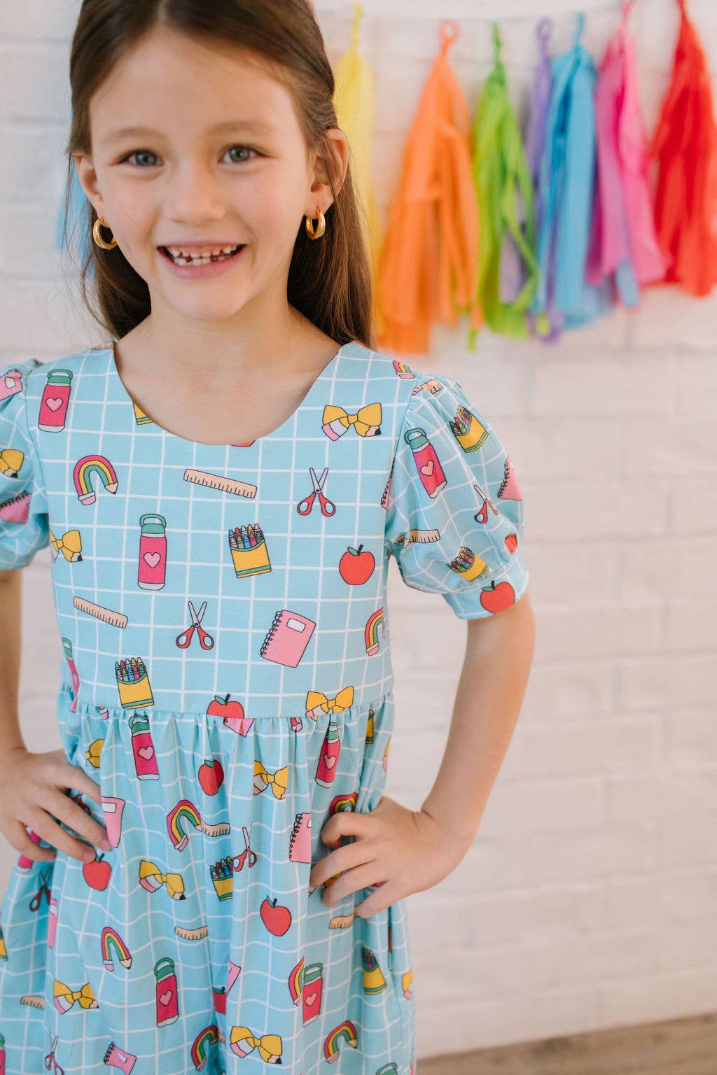 Puff Leggy Romper in Back To School Print