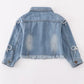 Girl pearl denim jacket
