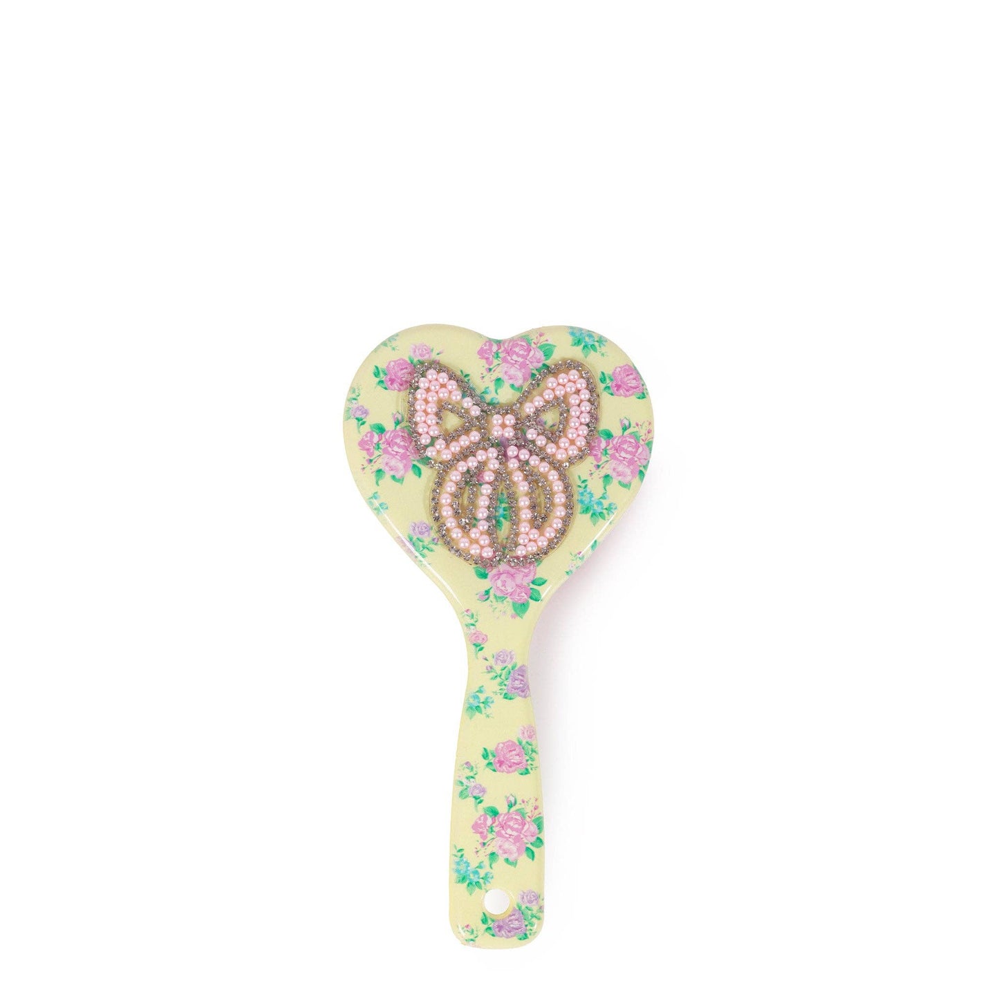Bow Floral Heart Hairbrush