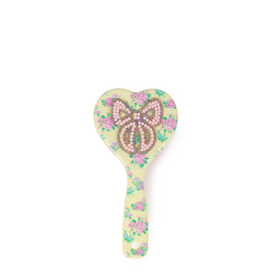 Bow Floral Heart Hairbrush