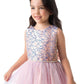 SK887 - multi tone sequin with satin & crystal tulle