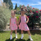Pink beaded two piece skort set