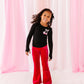 Mini Bow Cherries | Black Bamboo Long Sleevee