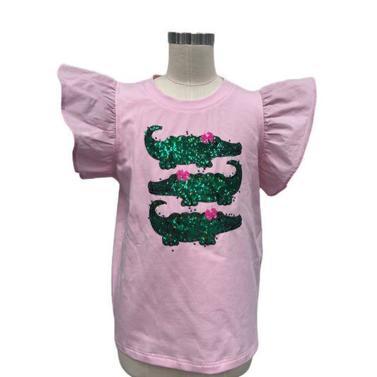 Preppy gator flutter top