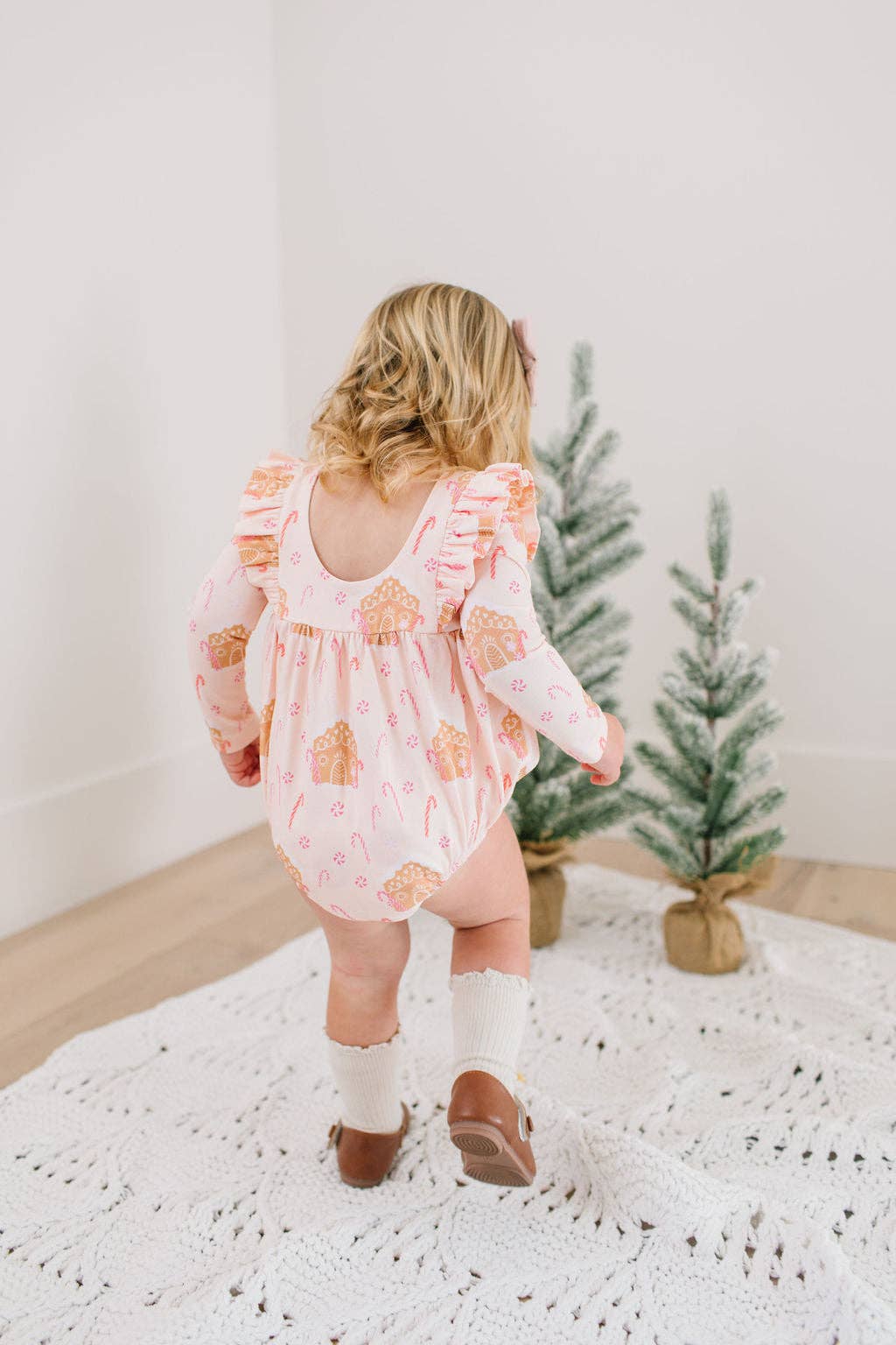 Leah Romper in Gingerbread | Baby Bubble | Christmas
