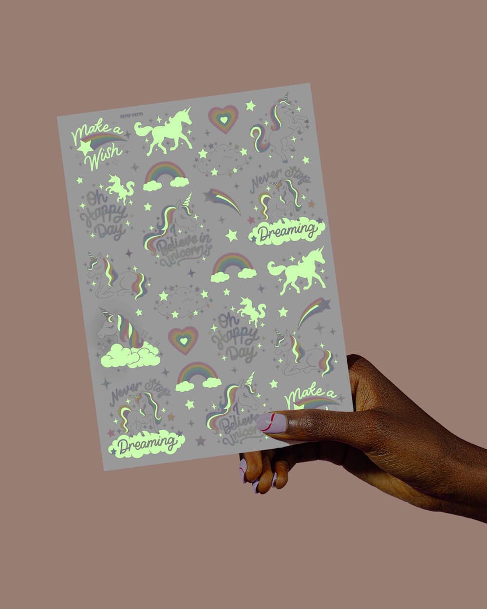 Unicorn Glow In The Dark Kids Temporary Tattoos, Bday Favor