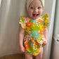 Sixties Summer Floral Pinafore Baby Romper - Baby Clothes