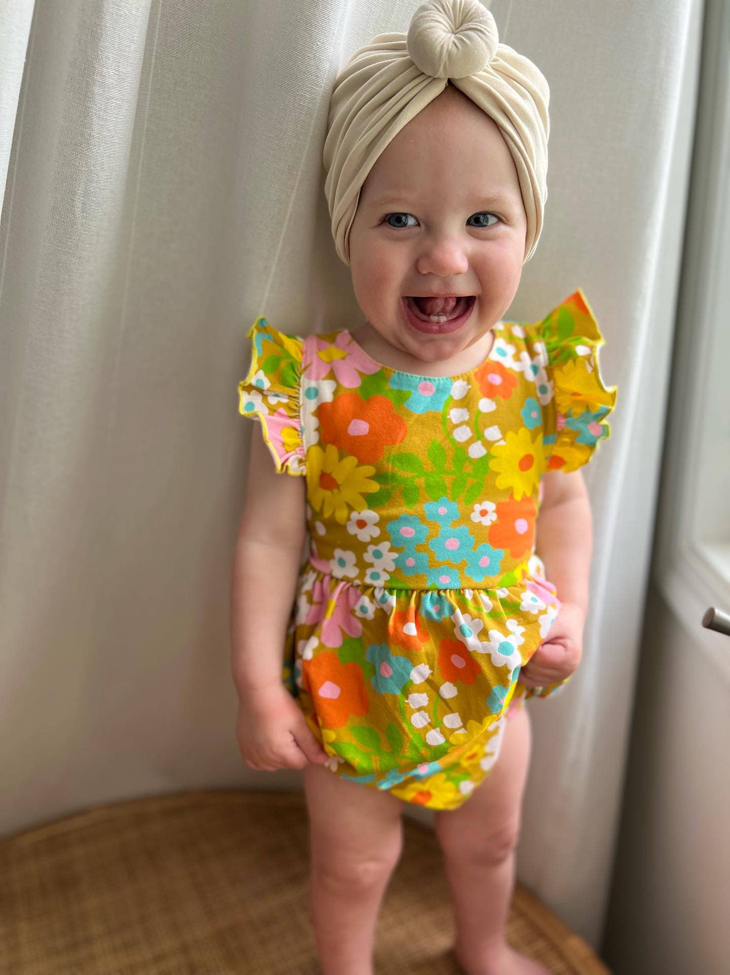 Sixties Summer Floral Pinafore Baby Romper - Baby Clothes