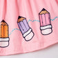 Girls Colorful Crayon Ruffle Flare Dress for back to school