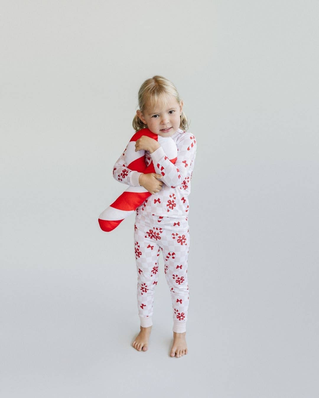 Christmas Bamboo Kids Two Piece Set | Bows & Candy Cane