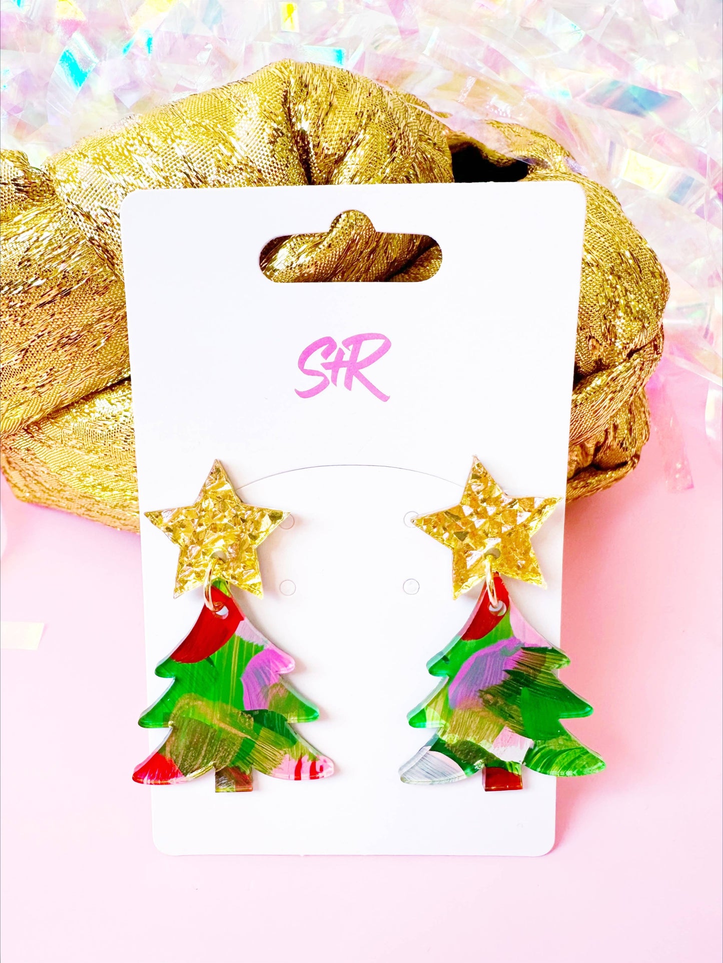 Hand-Painted Acrylic Holiday Art Christmas Tree