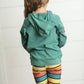 Kids Sage Ruffle Hoodie and Rainbow Stripe Leggings Fall Set