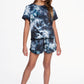 Simply Soft Ruffle Short - Black White Tie Dye